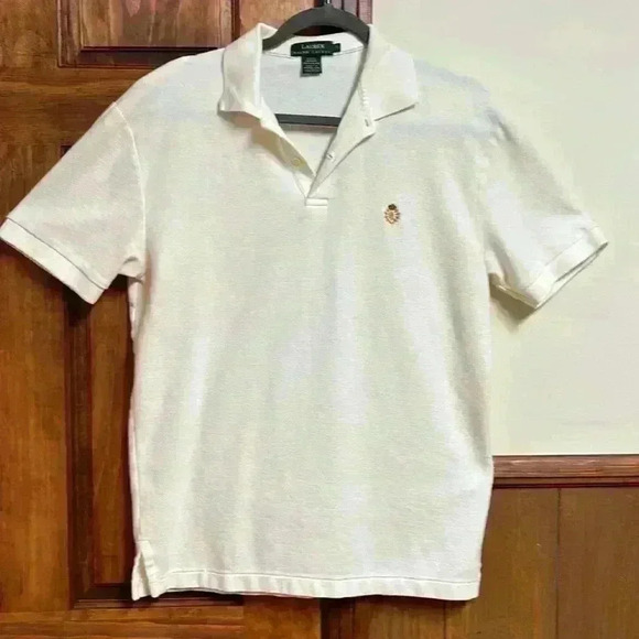Lauren Ralph Lauren Cream Colored 3 Button Men Polo Shirt Size Small - Picture 10 of 10